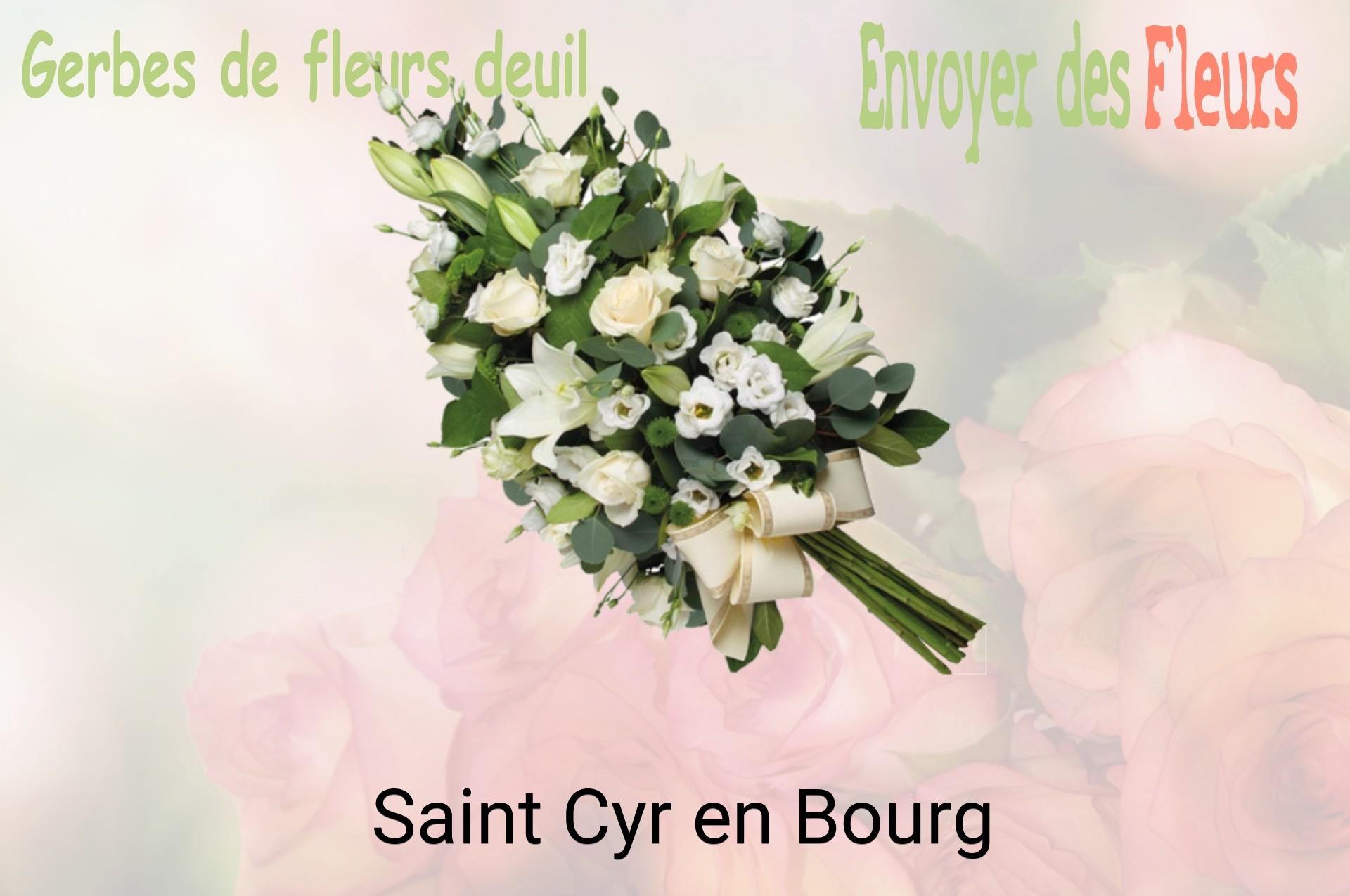 Gerbe de fleurs de deuil livrée à Saint-Cyr-en-Bourg